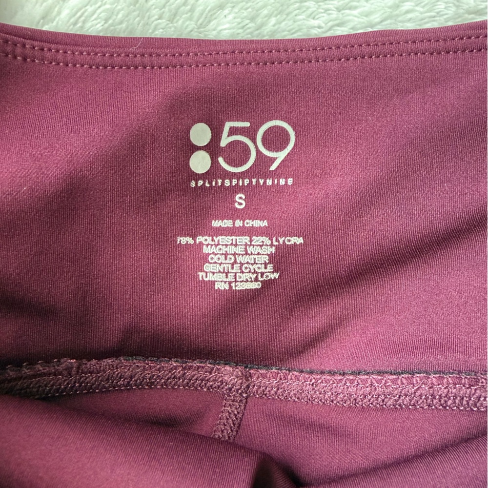 Split59 Wine Stripe Leggings Size S High Rise Workout Yoga Pants - Picture 5 of 7
